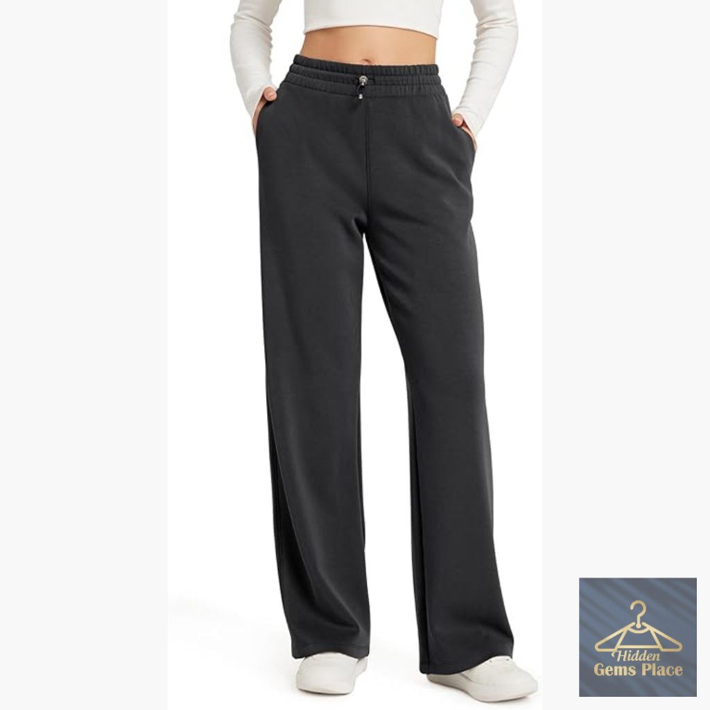 Modal Wide Leg Lounge Pants With Pockets Adjustable High Waist 27-31 Inseam
